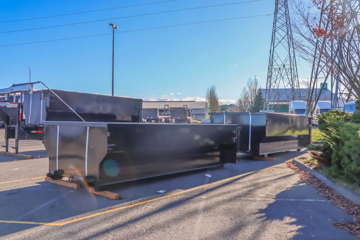 Roll-off dumpster ready for waste disposal at job site for Construction Dumpster Rental in Gillette